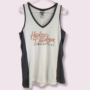 Harley-Davidson White Tank Top w/ Dark Grey Sides